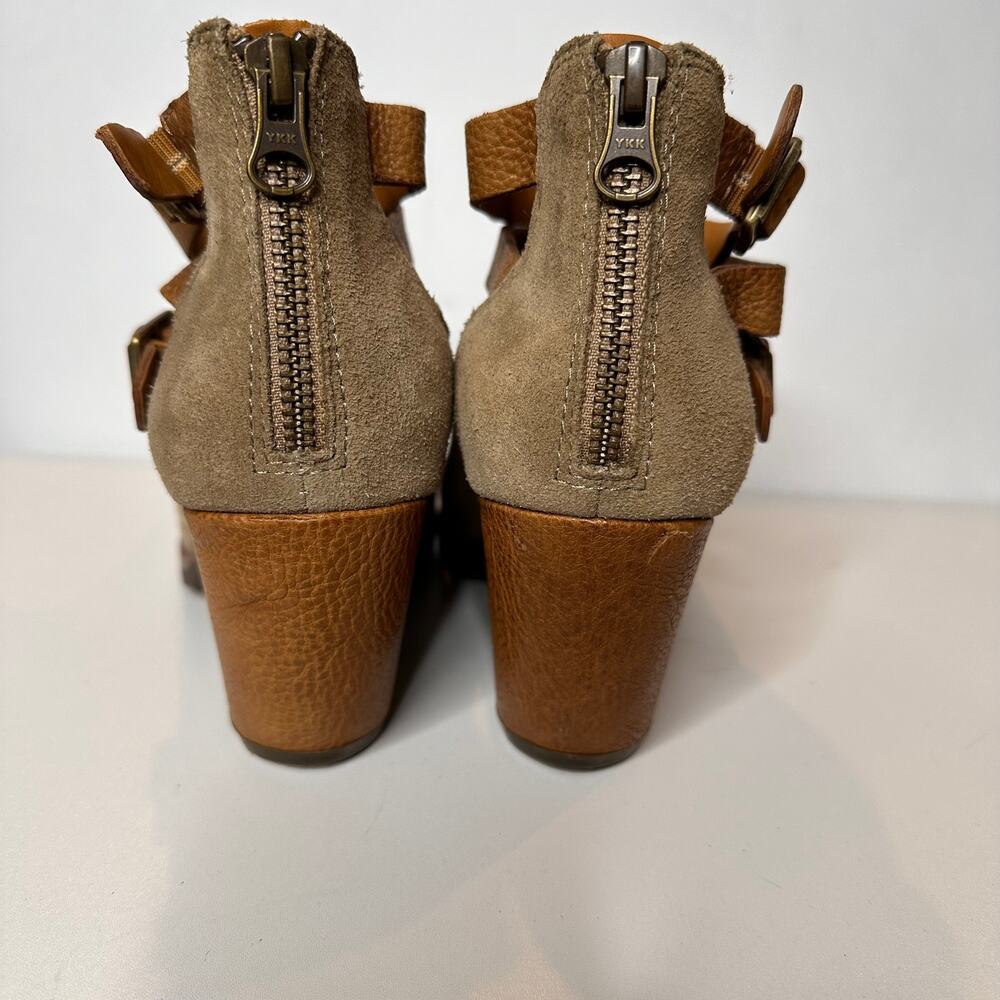 Kork-Ease Stina Ankle Boot Womens 9.5M Brown Side Cutouts Leather Block Heels - Picture 6 of 9